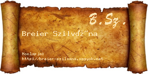 Breier Szilvána névjegykártya